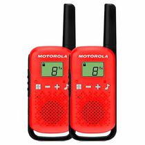 Walkie Talkie Ie Motorola T110 FRS / GMRS / 16 Milhas / Bivolt - Preto / Vermelho