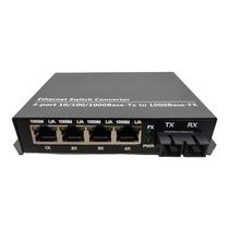 F. Media Conv. 20KM 4*10/100/1000M HL-2214S-20 Gigabit SM FD