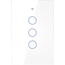 Interruptor de Luz Inteligente Touch Moes Zigbee ZS-US3-LN-WH-MS 3 Botoes Wifi - Branco