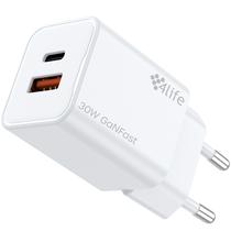 Carregador de Parede 4LIFE FL8230ACGW 30 W Ganfast USB-C - Branco