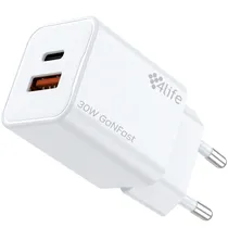 Carregador de Parede 4LIFE FL8230ACGW 30 W Ganfast USB-C - Branco