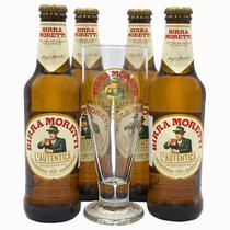 Kit Cerveja Moretti 4 Pack + Copo - 330ML