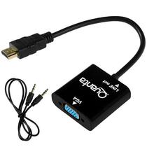 Adaptador HDMI para VGA Quanta QTHDV34 com Cabo Auxiliar - Preto