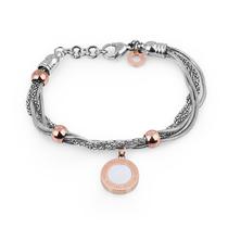 Pulseira Feminina Freelook FRJ.3.3008-2 de Aco Inoxidavel - Prata e Rosa Ouro