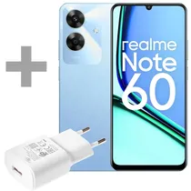 Celular Realme Note 60 RMX3933 Dual Sim de 256GB/4GB Ram de 6.74" 32MP/5MP - Voyage Blue + Adaptador de Energia Itel