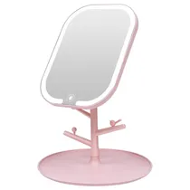 Espelho para Maquiagem LED Aorlis AO-77906 / LED Ajustavel / Recarregavel - Rosa