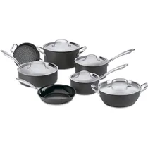 Jogo de Panelas Cuisinart GG-12 Antiaderente Ceramica Greengourmet Eco Preto 12 Peças