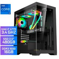 PC Gamer Montado Up Gamer Aquarius, Intel Core i7 4770 3.4GHZ, GTX1660TI 6GB Gainward Ghost, 16GB DDR3 1600MHZ, SSD 480GB 2.5", Placa Mae H81M, Fonte 600W Plus Bronze, Water Cooler 120MM, Teclado, Mouse, Mousepad