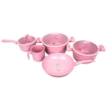 Jogo de Panelas Ucc Life 11 Pçs. Granito Rosa.