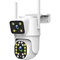 Camera de Vigilancia IP 4LIFE Dualvue Smart 2X 4MP 2.5K Wi-Fi Externo - Branco/Preto