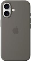 Capa iPhone 16 MYY33ZM Silicone Magsafe Stone Gray