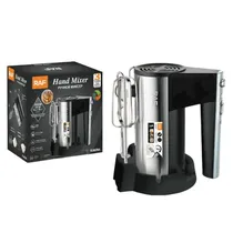 Batedeira Eletrica Raf R.6629A Hand Mixer / 5 Velocidades / 120W / 220V - Preto/ Inox