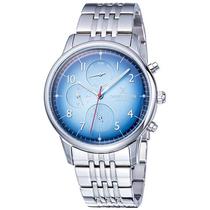 Relogio Analogico Daniel Klein Exclusive DK11894-5 Masculino Pulseira de Aco Inoxidavel - Prata e Azul