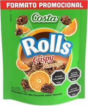 Rolls Costa Chocolate Crispy Sabor Laranja - 80G