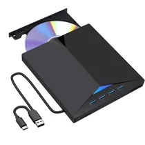 Leitor Gravador DVD Externo XD013 7-IN-1 Multifuncional - Black