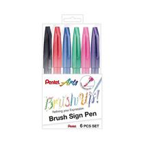 Marcador Rotulador Pentel Arts Brush Sign Pen 161336 6 Unidades