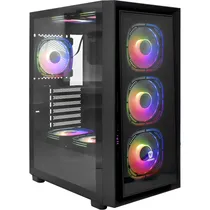 Gabinete Gamer Satellite K51 8 Cooler RGB e-ATX – Preto