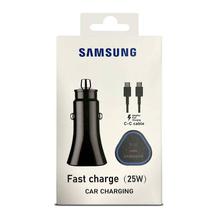 Carregador para Carro Samsung Tipo C 25W Preto com Cabo e Caixa