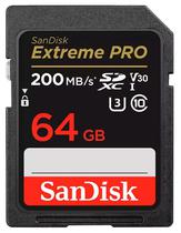 Cartão de Memória SD Sandisk 64GB Extreme Pro SDHC Uhs-I 200MB/s