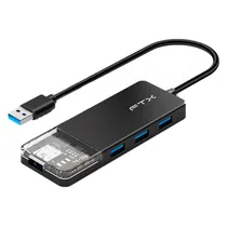 Hub USB 3.0 FTX CT-HUBT1-PB 4 Portas / 4 USB 3.0 / USB-C Femea - Cinza