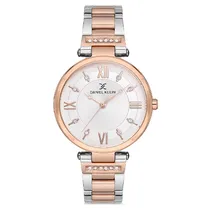 Relógio Analógico Feminino Daniel Klein DK.1.12712-5 Premium Ladies / Pulseira de Aço Inoxidável - Prata/Rose Gold