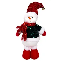Boneco de Neve 45CM - Gorro Vermelho Brilhante