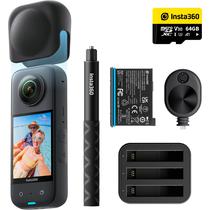 Camera de Acao INSTA360 X3 Adventure Kit - 72MP - 5.7K - A Prova D'Agua - Preto