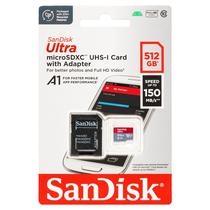 Cartão de Memória Class 10 Micro SD Sandisk 512GB 150MB/s