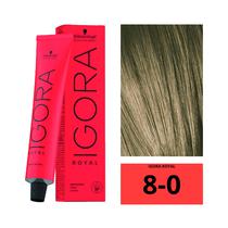 Crema de Coloracion Schwarzkopf Igora Royal 8-0 Rubio Claro Natural 60G