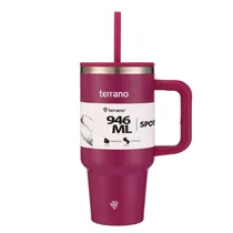 Garrafa Térmica Terrano Spotie Cup - 946ML - com Canudo - Purpura