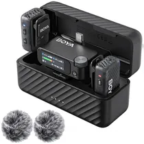 Microfone Sem Fio para Smartphone Boya Boyamic 2-01 com USB-C - Preto
