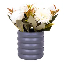 Floral Decorativo Artificial Em Vaso Branco com Flores Branco
