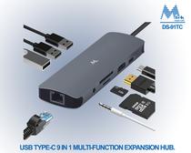 Hub USB-C 9-IN-1 Mtek DS-91TC 3USB/ RJ-45/ HDMI/ SD/ Micro Sdgray