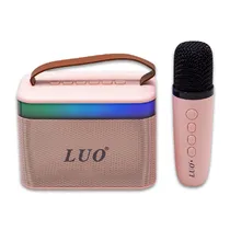 Mini Speaker / Caixa de Som Portátil Luo LU-3170 com Microfone / Bluetooth / Aux / USB / TF / Recarregável - Rosa
