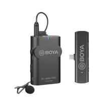 Sistema de Microfone Lapela Sem Fio de 2,4 GHZ Boya BY-WM4 Pro K5 para Android e Outros Dispositivos USB Tipo C (1TX+1RX) - Preto