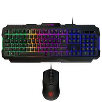 Teclado + Mouse Gamer MSI Forge GK100 Combo RGB USB / Ingles - Preto