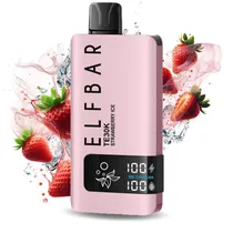 Vaper Descartável Elfbar TE30000 30000 Puffs com 5% Nicotina - Straewberry Ice