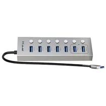 Hub USB 3.0 FTX CT-HUBU7-Ag 7 Portas / 7 USB 3.0 / USB-C Femea - Cinza