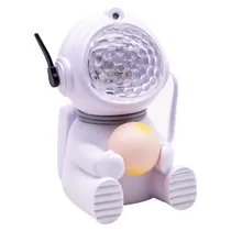 Caixa de Som / Spekear com Luminaria Astronauta Sentado Projetor com Controle Incluido - Branco
