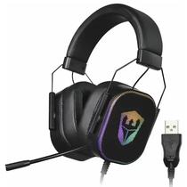 Headset Sate Gamer King Fight RGB LED - Black