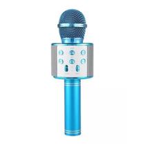 Microfone Wireless Inova MF-320 com Speaker Portatil / Bluetooth / Recarregavel / Aux / 3.5MM P2 / TF / USB-A - Azul