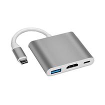 Adaptador Oriente USB-C A HDMI- USB 3.0 -USB-C Gray