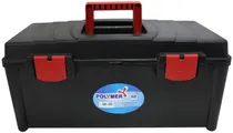 Caixa de Pesca com Divisória Polymer 4030 Maleta 20 Preta/Vermelha