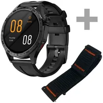 Smartwatch Aiwr Peps 1R A2502 com GPS/Bluetooth - Prata/Preto + Pulseira