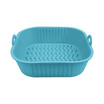 Molde Cuadrado de Silicona para Air Fryer MD-215A 22 X 5 CM Azul Cian