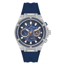 Relogio Analógico Masculino Daniel Klein DK.1.13889-4 Exclusive Gents / Pulseira de Silicone - Azul/Prata