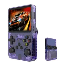 Consola Game Portatil R36S DDR3L / Tela 3.5" / 1GB / 3D / TF / 3500MAH - Roxo