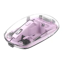 Mouse Sem Fio Xo XO-M12 Wireless / Bluetooth + 2.4G USB / 300MAH - Transparente/Roxo