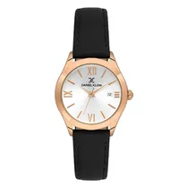Relogio Analogico Feminino Daniel Klein DK.1.13921-5 Premium Lady / Pulseira de Couro - Dourado/Preto
