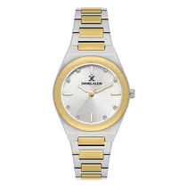 Relogio Analogico Feminino Daniel Klein DK.1.13900-5 Premium Ladies / Pulseira de Aço Inoxidável - Prata/Dourado